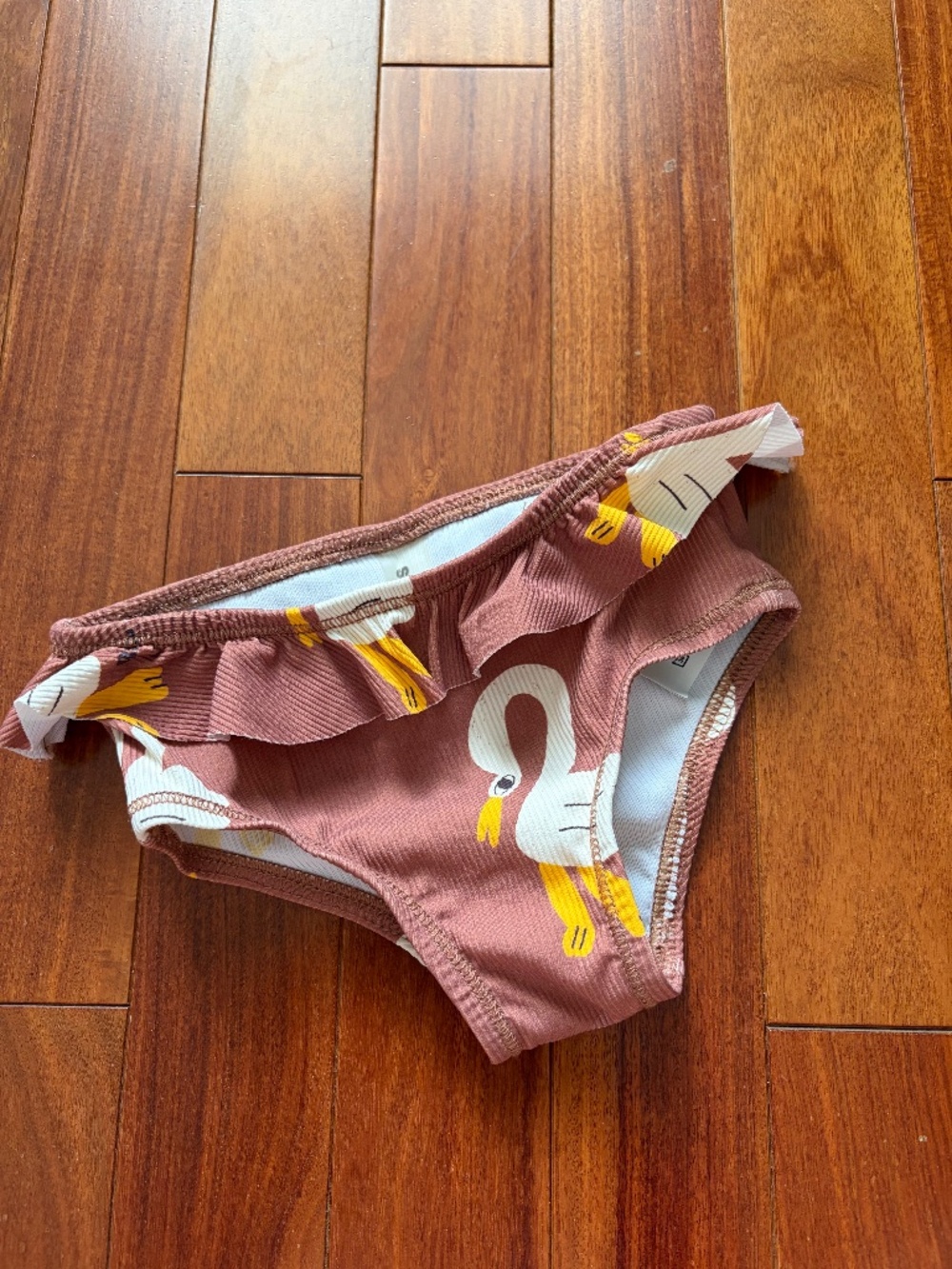 PELICAN ALL OVER SWIM RUFFLE CULOTTE - bobo choses 6 months